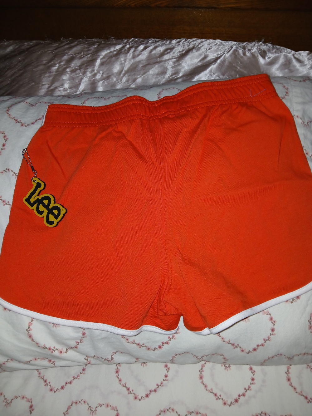 Lee Women's Dolphine Shorts Bright Orange Athletic Shorts with White Trim
